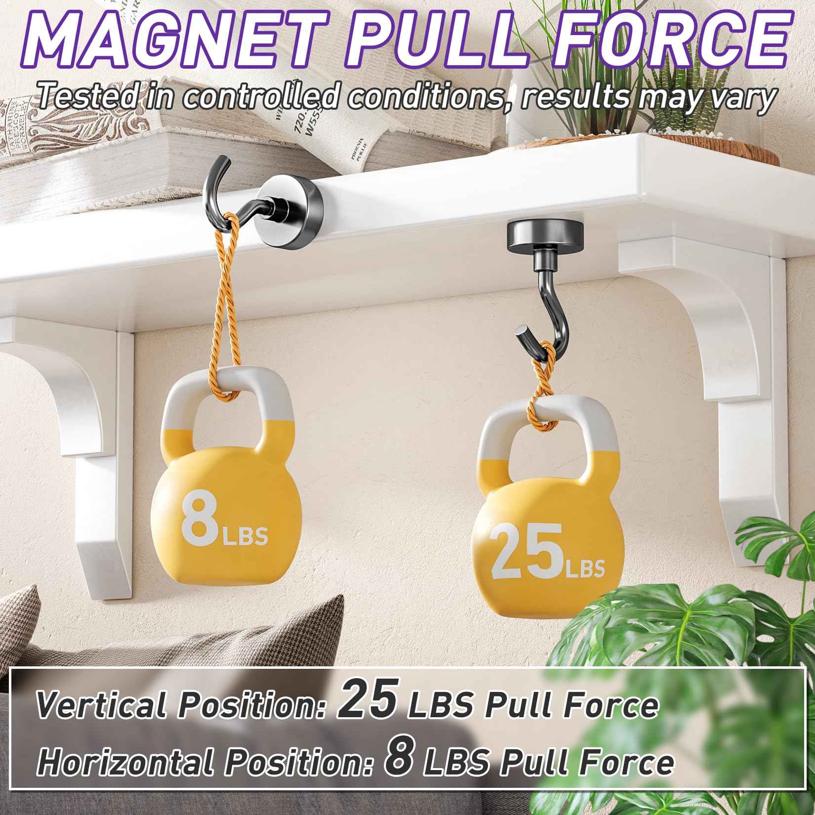 Mukfirm 60 Pack Black Magnetic Hooks, Strong Magnet Hooks for Cruise Ship, Heavy Duty Magnetic Hooks for Hanging, Magnet Hooks for Cabins, Magnetic Wall Hooks for Refrigerator, 25 LBS