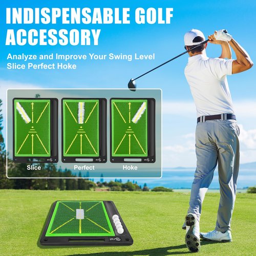 JIUYIBC Golf Mat Pro Premium Swing Training Mat for Analyzing Swing Path and Ball Impact, Replaceable Golf Practice Mats for Indoor Outdoor Hitting Training, Gifts for Men