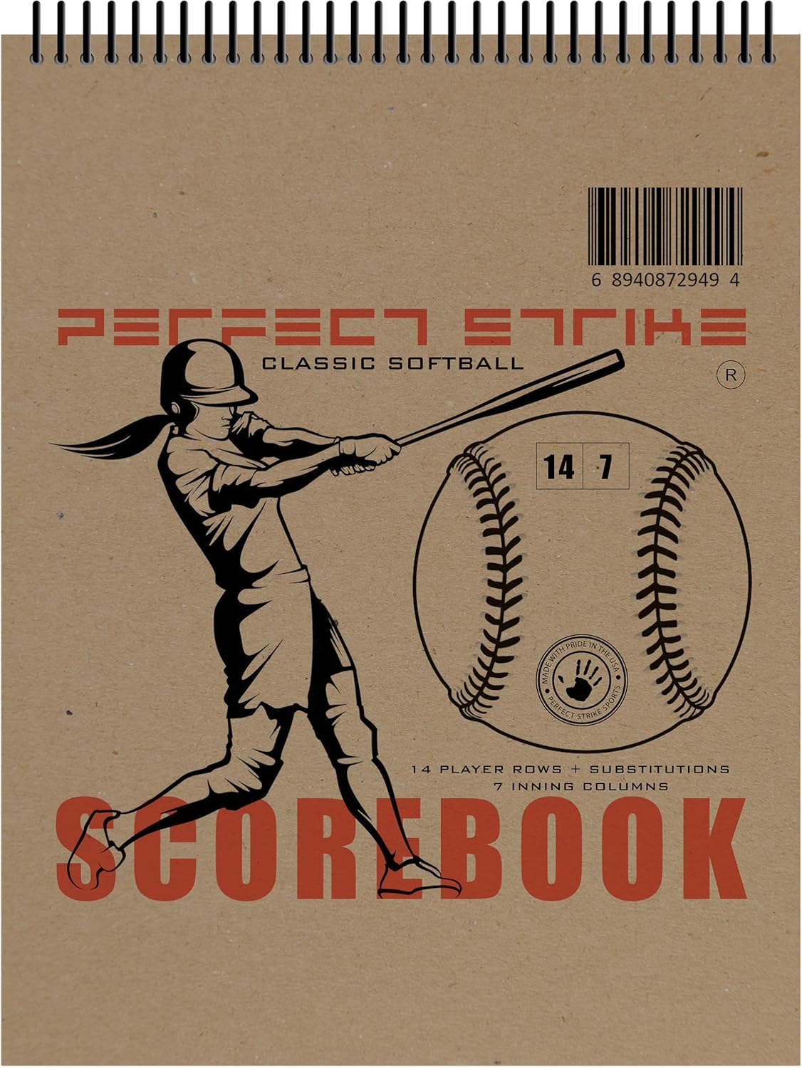 Perfect Strike Softball Scorebook - Heavy Duty Design with Rules & Scoring Instructions | Youth & Adult Use