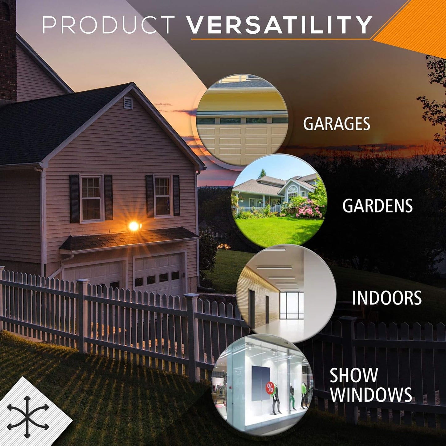 150W Outdoor Security Flood Light - Dual Head, Weatherproof Cast Aluminum, Dark Bronze Finish