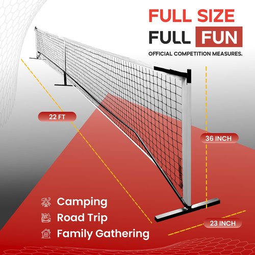 RAQSTACK - Pickleball Set of Portable Pickleball Net for Driveway & Court Marking Kit with Pickle Ball Bag - Easy Setup Outdoor & Indoor Pickle Ball Equipment for Recreational & Competitive Play