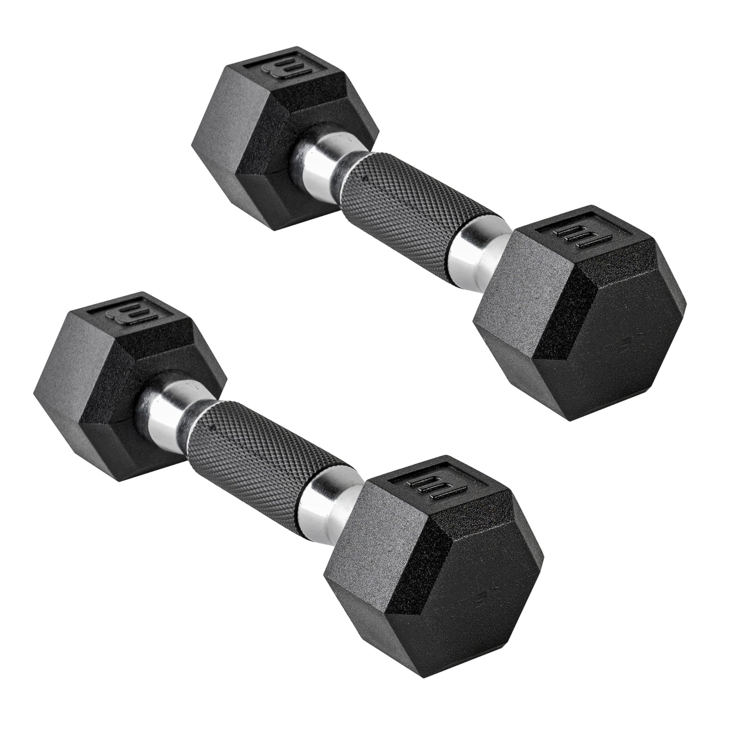 CAP 3 LB Rubber Coated Hex Dumbbell Weight, Rubber Hand Weights for Home Gym Strength Training, Comfort Grip Handle, Pair