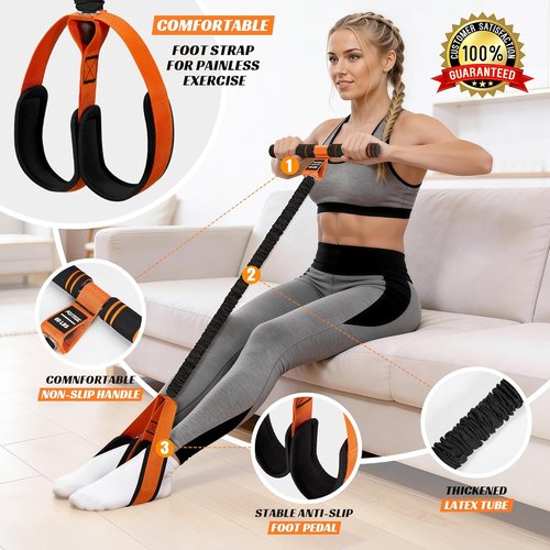 KUTIZE Multifunction Resistance Band - Upgraded Soft Foot Pedal for Full-Body Workouts | Home Gym Essentials