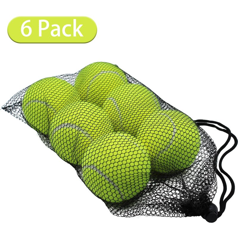 SHYUJAJIE Tennis Balls, 6 Pack Training Tennis Balls,High Elasticity Practice Tennis for Beginner, Exercise Playing Balls for Pet Dog (Yellow)