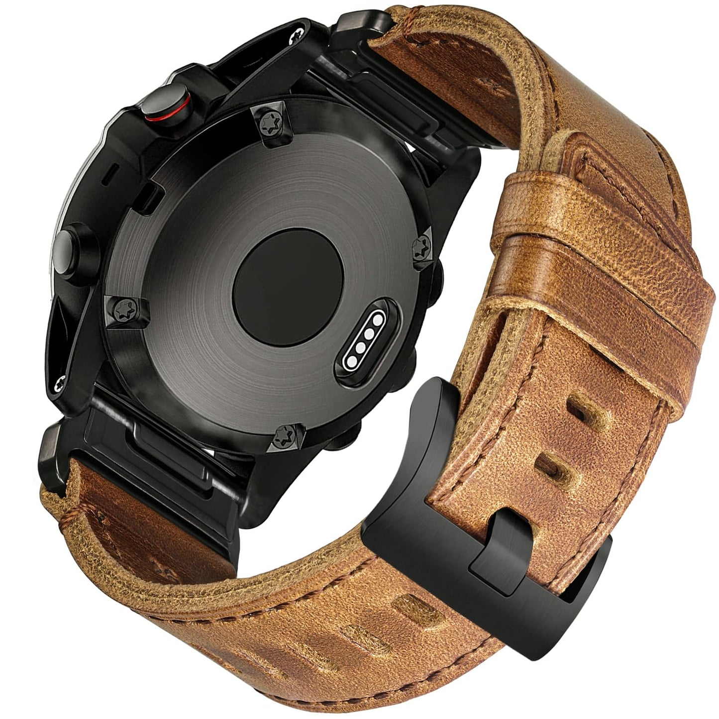 Leather Strap for Garmin Fenix 8 43mm/Fenix 7S/6S/5S, 20mm Replacement Band for Fenix 7S Pro/6S Pro/5S Plus/ 6S Solar/ Instinct 2S/ Instinct 2S Solar /Descent Mk1S / Descent Mk2S / D2 Delta S / Approach S70 - 42 MM