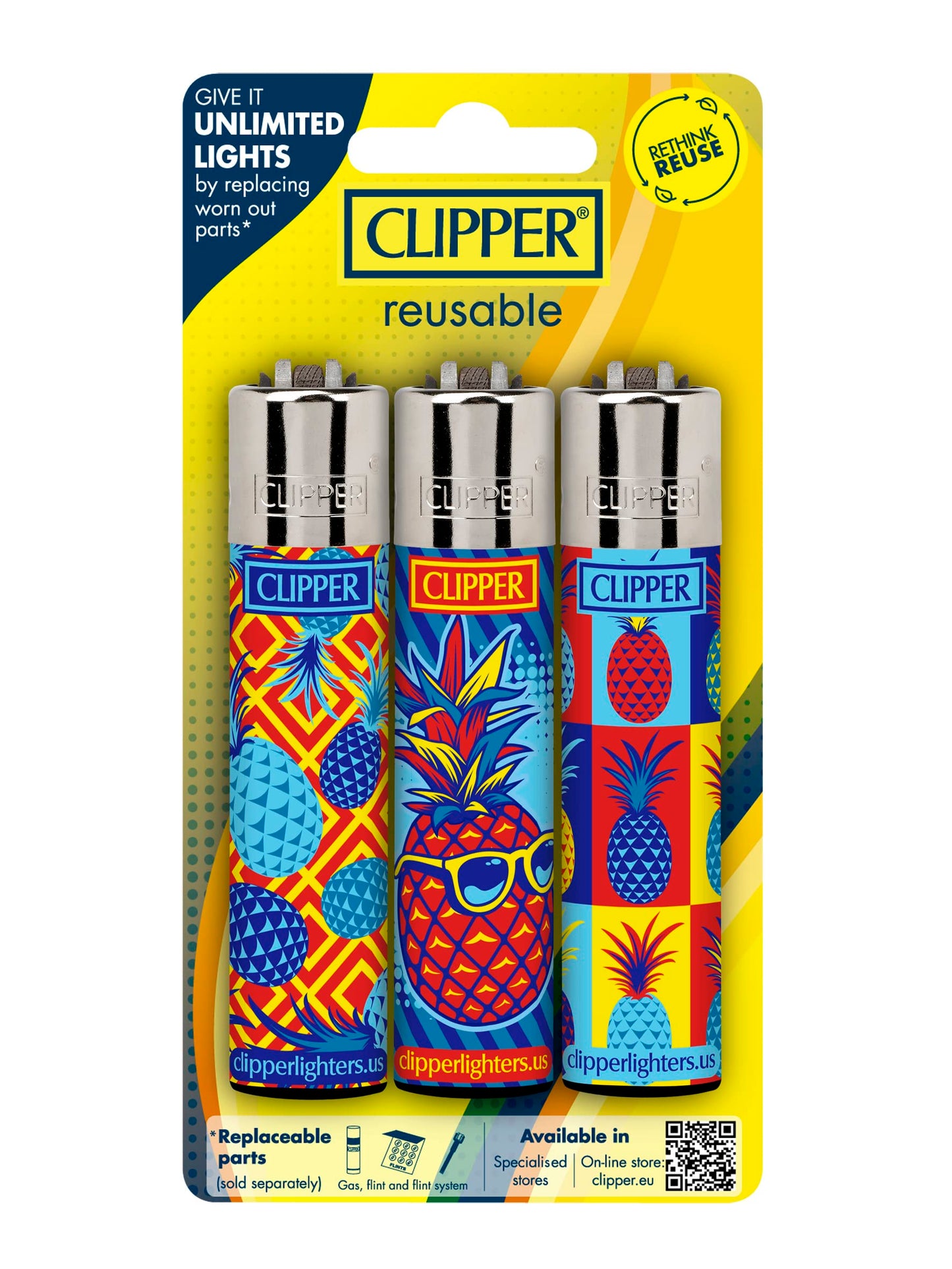 Clipper Classic Large Reusable Lighter, 9 Pack