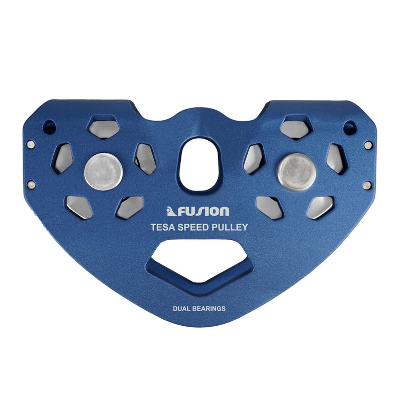 Fusion Speed Pulley, Climbing Pulleys for Backyard Zipline, Hauling, Rigging - New and Improved Climb Tesa Speed Aluminum Zip Line Blue