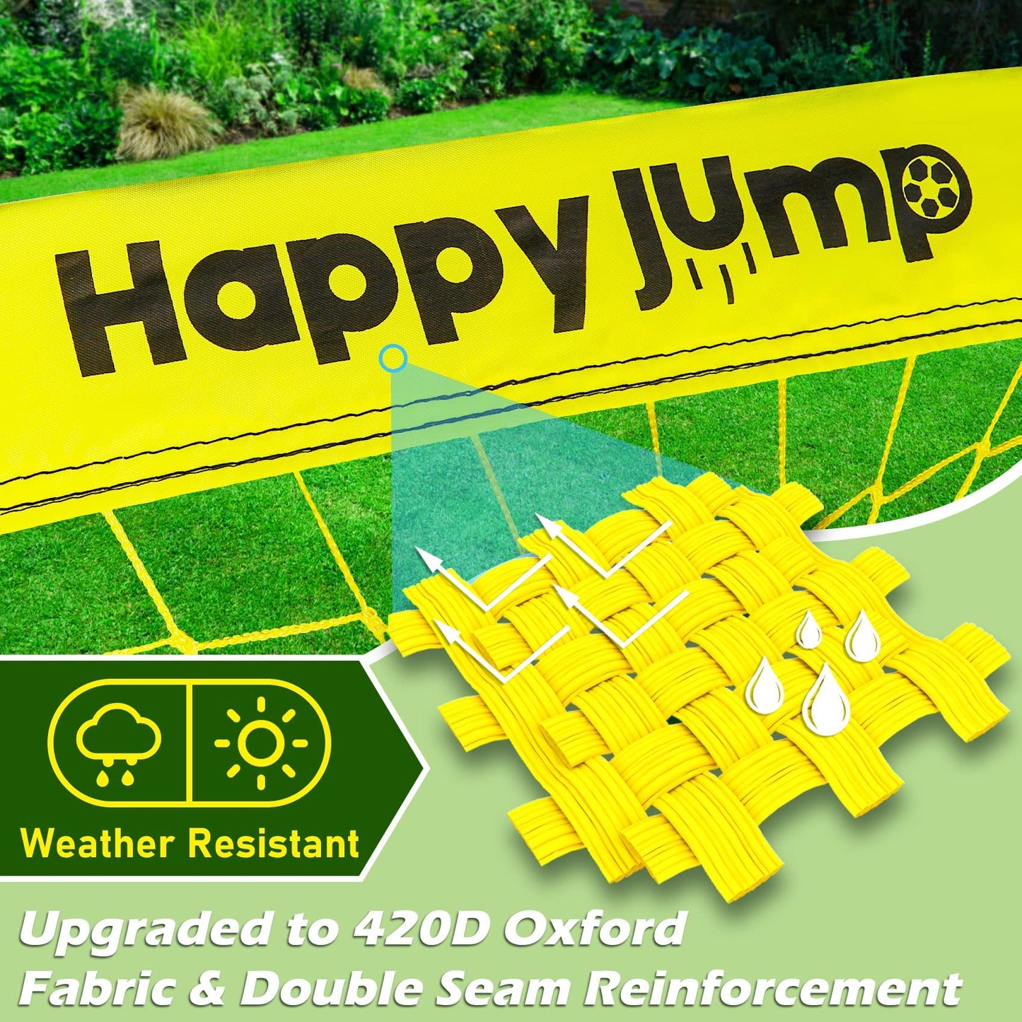 Happy Jump 7x5 FT & 5x3.6 FT Portable Soccer Goal for Youth Players Ages 6–14, Large-Frame Design Built for Long-Term Development, Easy Setup for Backyard, Park or School Training