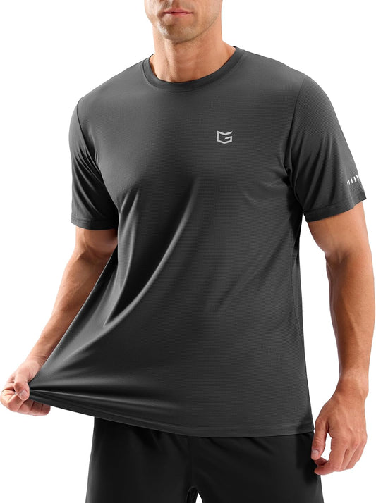 Skiennix Men's Breathable Workout T-Shirt - Lightweight Dry Fit UPF 50+ Cooling Tee for Running & Hiking