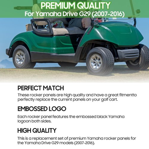 10L0L Golf Cart Rocker Kick Panel Set for Yamaha G29 Drive, Replaces OEM Part Number# JW1-K818A-00-00, JW1-K818B-00-00