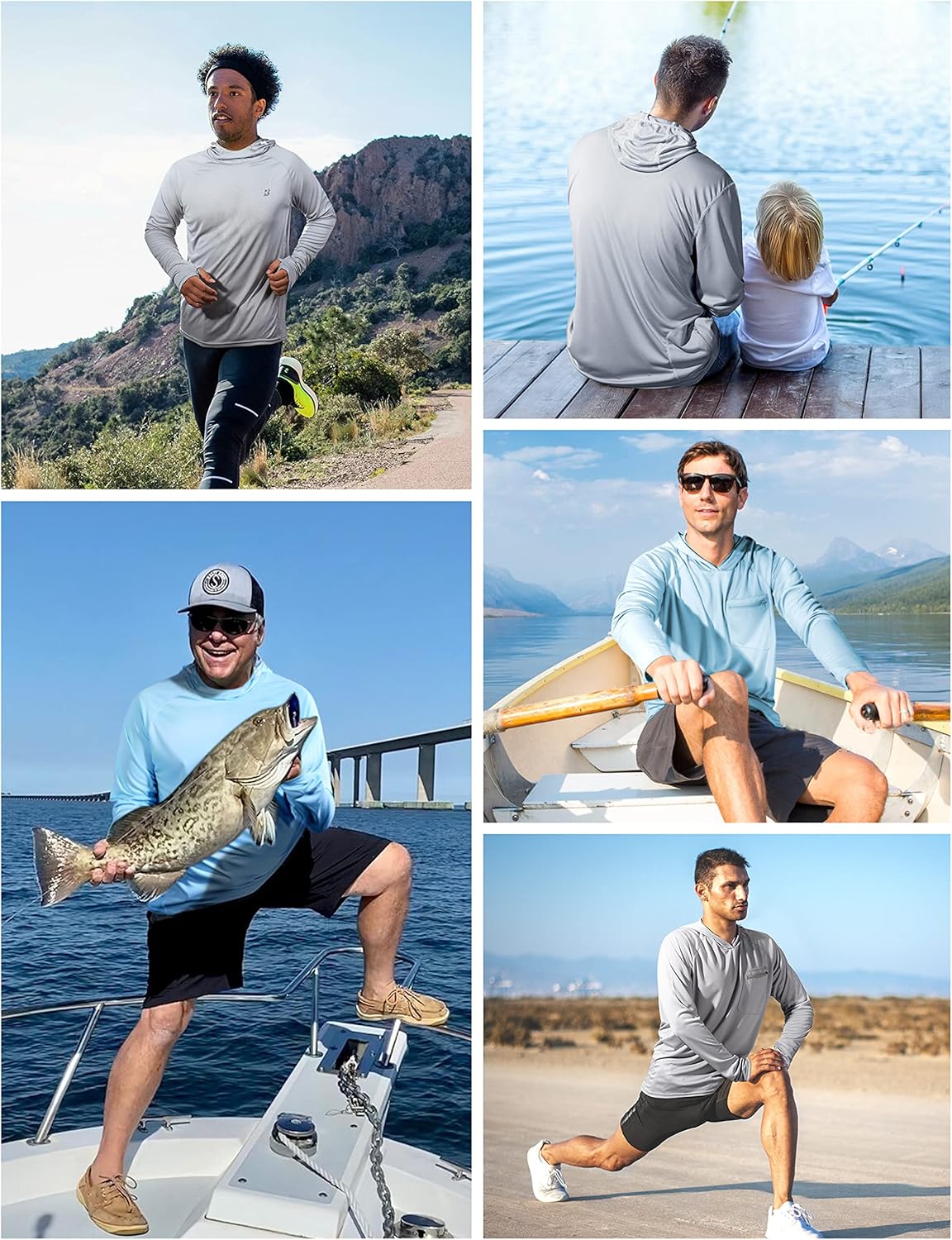 Roadbox Sun Protection Hoodie - UPF 50+ Long Sleeve Outdoor Shirt for Fishing & Hiking | Quick Dry