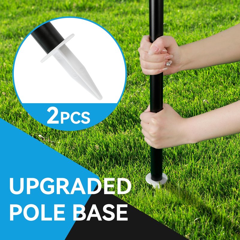 12FT Space-Saving Badminton Net Set - Durable Anti-Sag Net, Heavy Duty Poles, 2 Lightweight Rackets, 3 Shuttlecocks, Easy-Carry Bag - Stable for Backyard/Indoor/Beach (Red, 12ft)