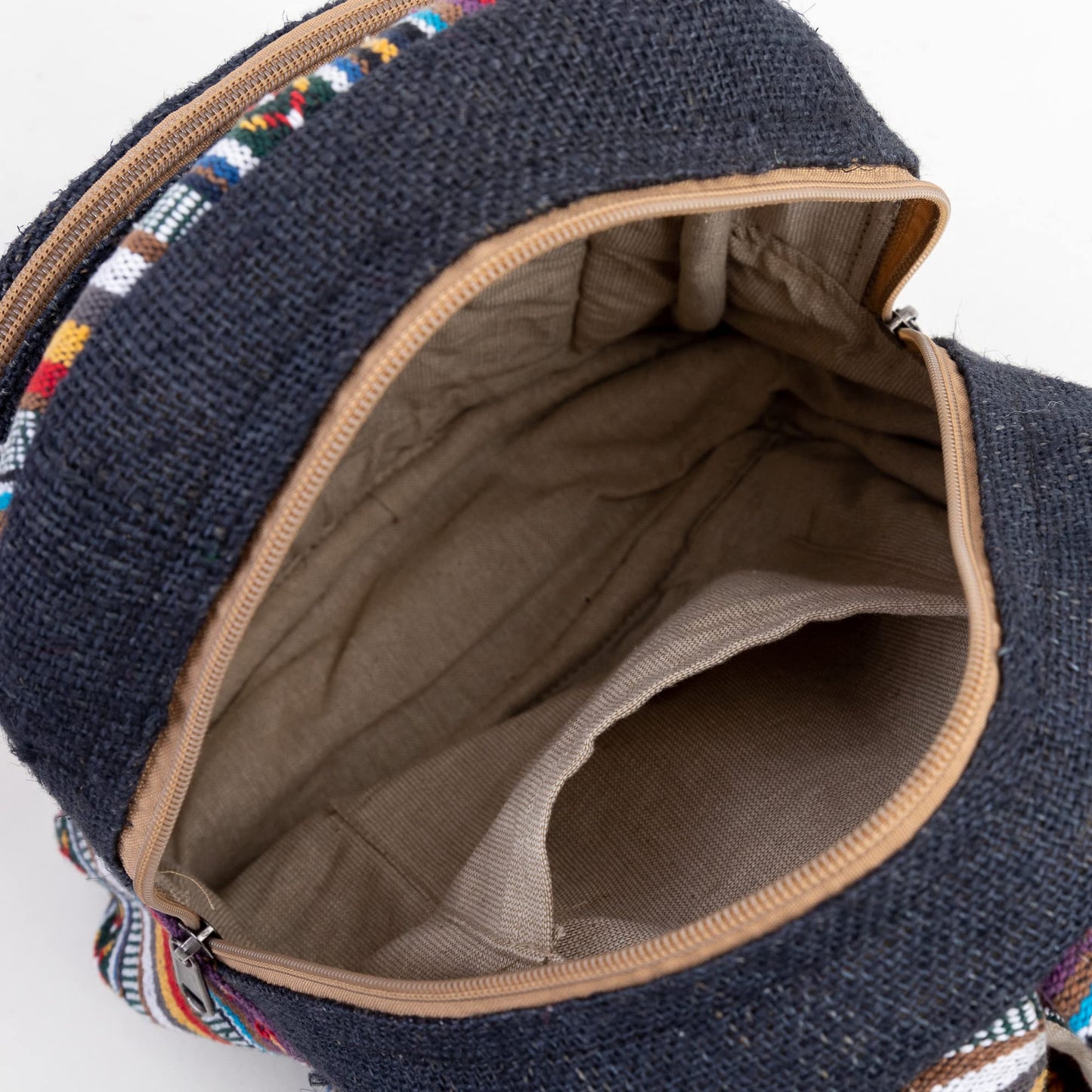 Mini Hemp Backpack Bag - Woven Thread Eco Friendly Unisex Rustic Durable Adjustable Straps Bag by Freakmandu - Blue