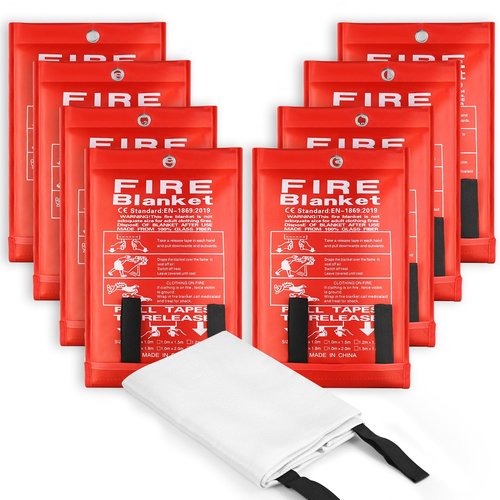 FJNATINH Fire Blankets Emergency for Home - 1 Pack 40' x 40' Fiberglass Blanket for Kitchen and Home (8)