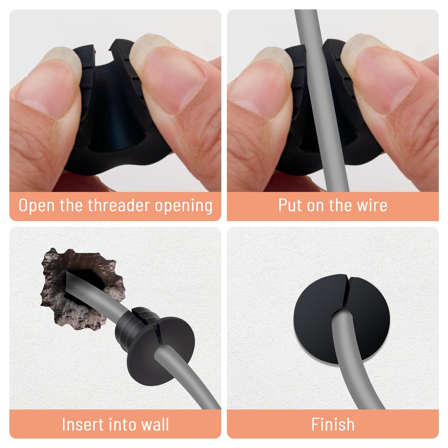 Cable Routing Kit for Starlink for 3/4 inch Wall Hole 4 Pcs, Starlink Accessories, Silicone Cable Wall Pass, Starlink Anti-Slip Wall Grommets for Cables (3/4 inch)