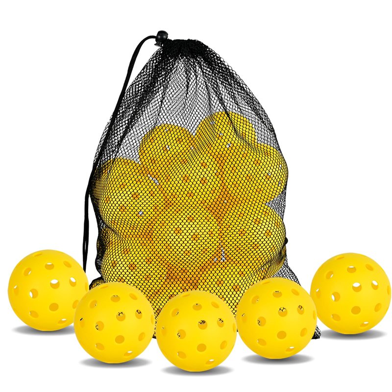 PICKLETECH Pickleball Balls 20 Pack, 40 Holes USAPA Approved Outdoor Pickleball Balls with Mesh Bag, High Bounce & True Flight, Durable Balanced Pickle Balls for Tournament Play, Yellow