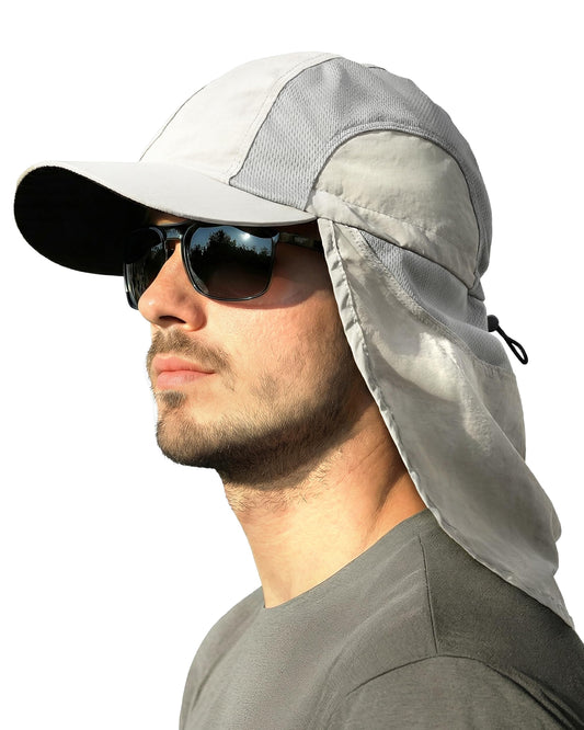 Mens Sun Hat with Breathable Mesh Sun Hats for Men Fishing Hat Gray