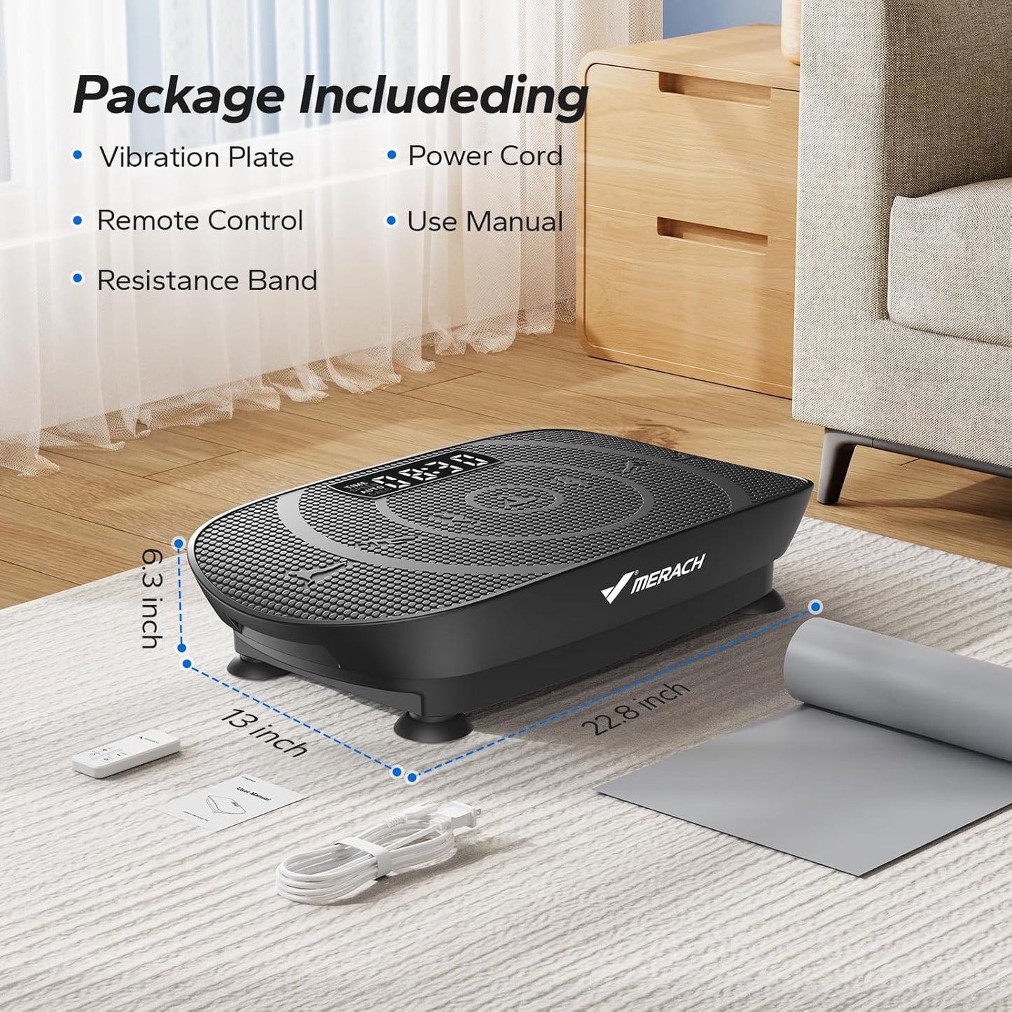 MERACH Vibration Plate - Whole Body Workout Machine with Bluetooth & Silicone Pedal | Home Fitness Equipment