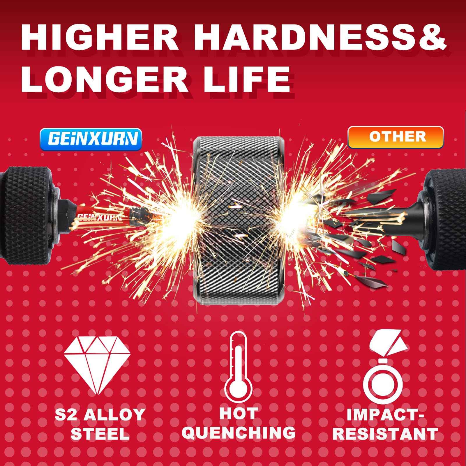 GEINXURN 20Pack Impact Tough #25 Torx 6 in. Insert Driver Bits, Magnetic T25 Head Power Bits, S2 Alloy Steel T25 Screwdriver Bits Set Bulk