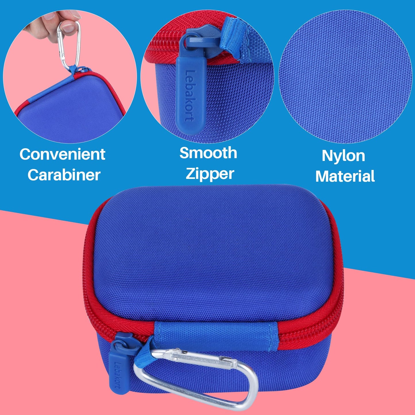 Lebakort Storage Case Compatible with Bushnell Golf Phantom 3 2 Slope/Swami KISS 2.0 Handheld Golf GPS Ragnefinder (Blue+Red Case)