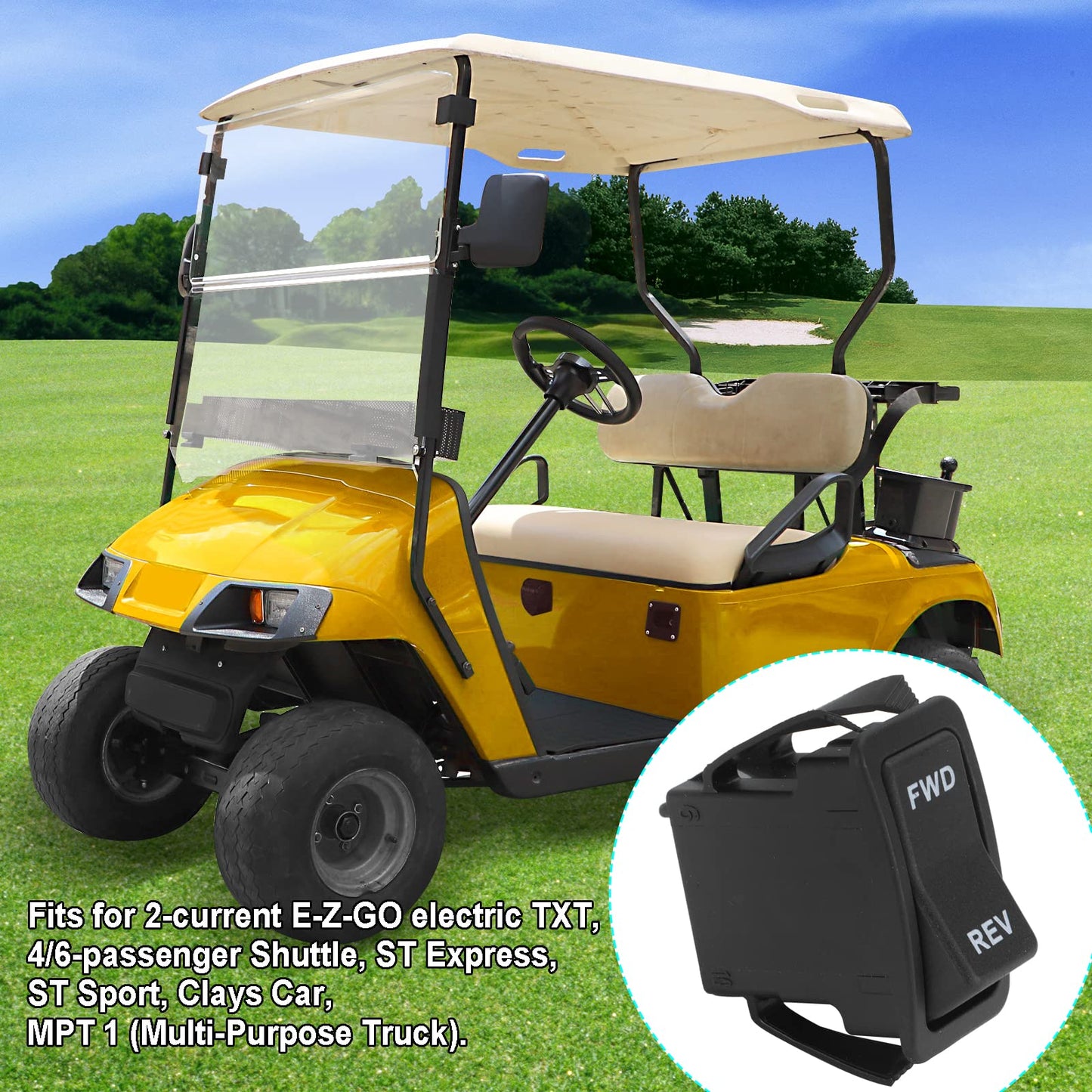 Roykaw Forward Reverse Rocker Switch for 48V EZGO TXT PDS Electric 2003-Up Golf Carts?Replaces OEM# 74323-G01