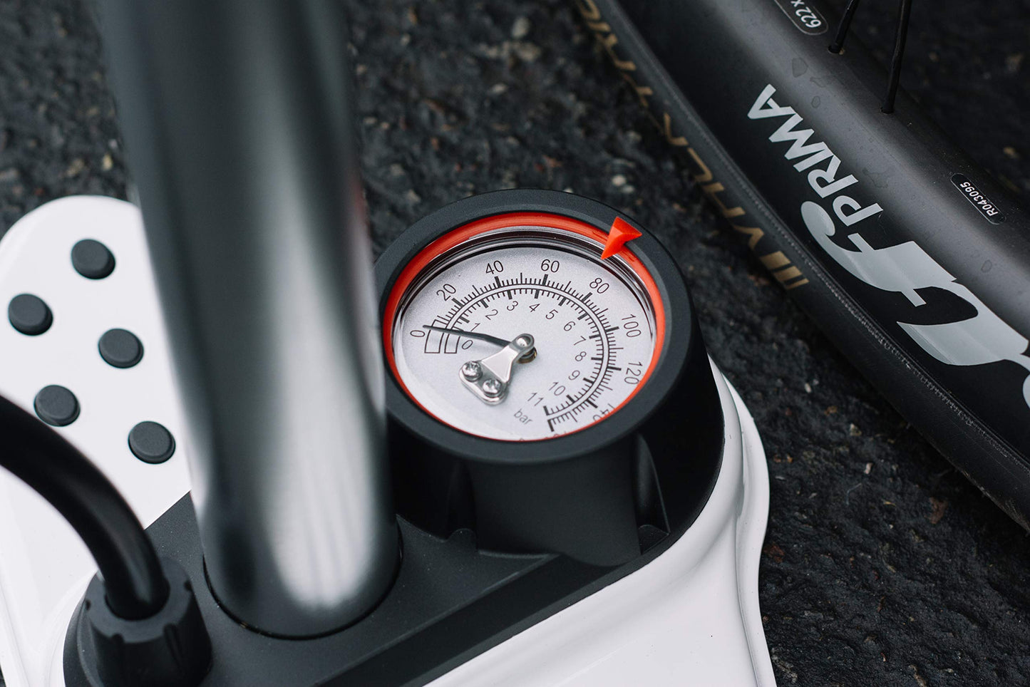 Air Handler Bike Floor Pump by BIKETUBE BRAND – High Pressure Bicycle Pump with Industrial Gauge – Fits Presta & Schrader Valves – Kraton Grip – Road, MTB, Gravel, Hybrid Bike Accessory