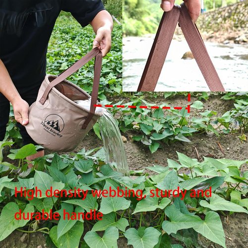 Collapsible Bucket，Folding Bucket，Suitable for Camping Fishing Hiking Gardening car Washing(Coffeecolour, 20L)
