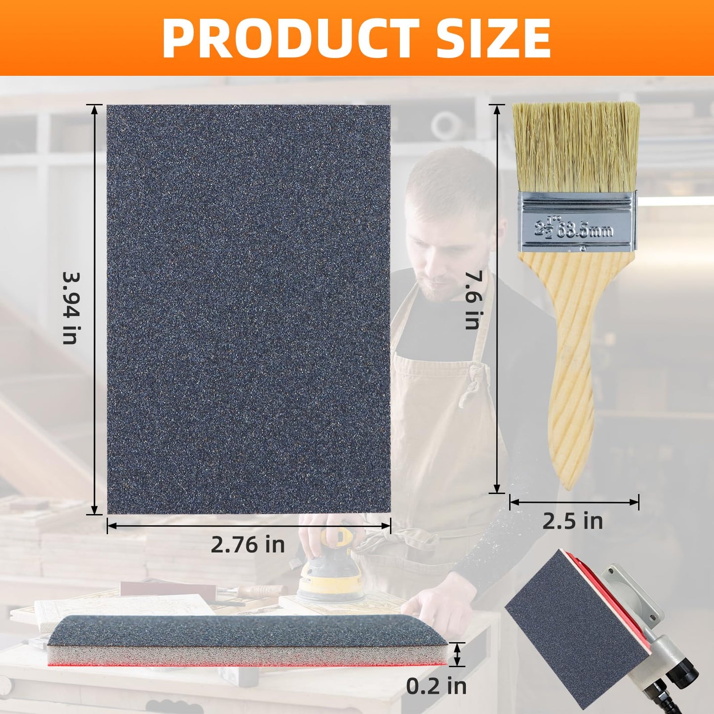 KACNON 20Pcs 180-3000 Grit Sanding Sponge Set (180/320/400/600/800/1000/1200/1500/2000/2500/3000) - Ultra Fine Sanding Sponges Pads with Brush - Soft Foam Sanding Block Dry Wet Sandpaper Assortment