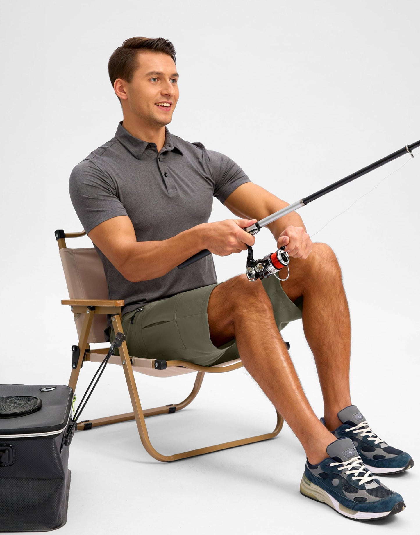 Pudolla Men's Hiking Shorts 11" Lightweight Cargo Work Shorts for Men Summer Travel Golf Casual Outdoor with 5 Pockets(Grey Sage 3X-Large)