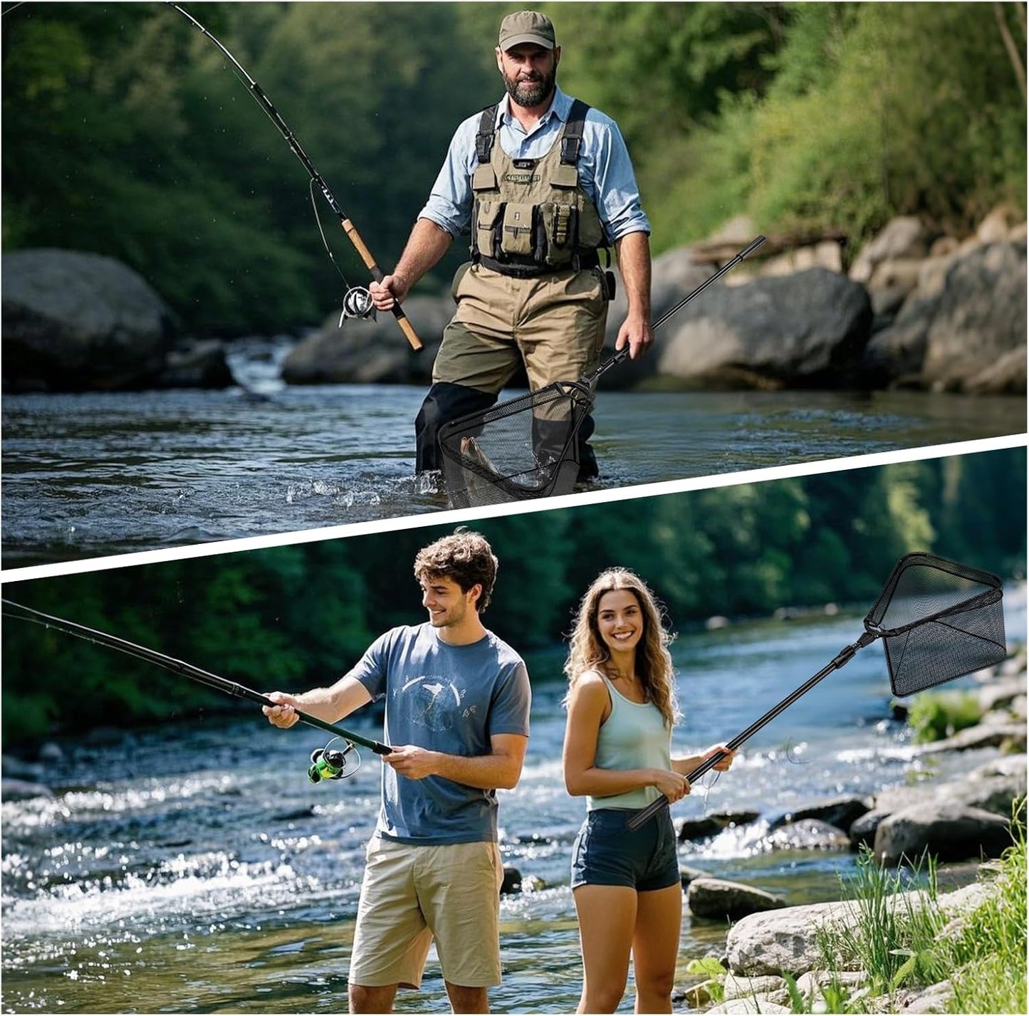 Skiennix Fishing Net - Telescoping Handle for Easy Use | Collapsible & Quick-Deploy Design