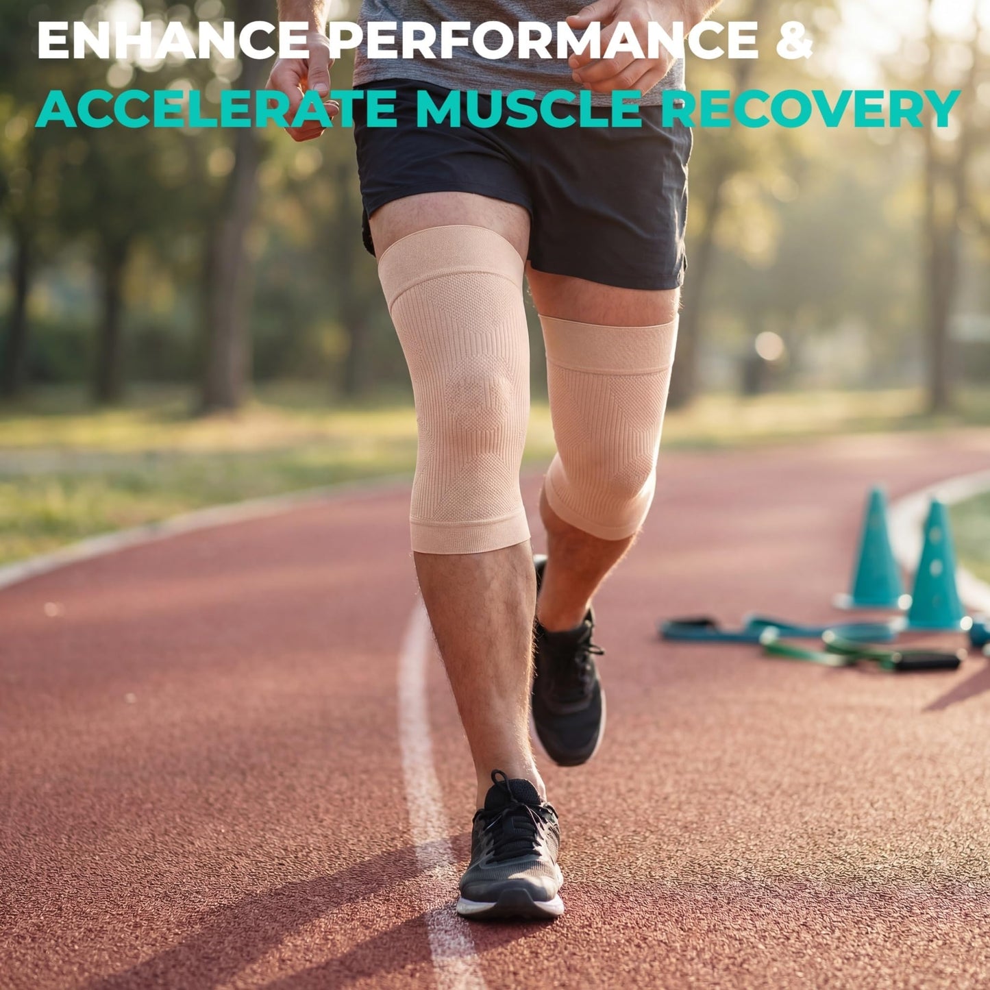 KEKING Orthopedic Brace for Tendinitis, Arthritis, ACL, MCL, Injury Recovery, Meniscus Tear, Knee Pain, Aching Knees, Patellar Tendonitis and Arthritis, Knee Compression Sleeves 2 Pack, Beige XXL