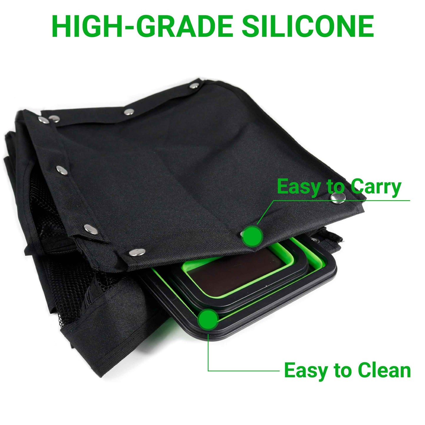 Cenforge Collapsible Magnetic Parts Tray Set, Magnetic Tray for Mechanic's, 3 Different Size Tool Trays for Small Metal Parts, Cool Mechanic Tools, Cool Gifts for Mechanic (Green)