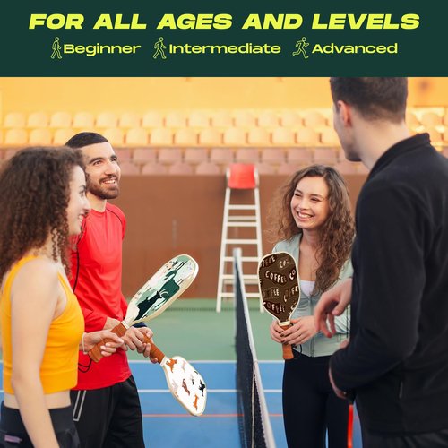 Goat Pickleball Paddles Set of 2, Includes 4 Indoor Outdoor Balls and Travel Bag, Lightweight Durable Fiberglass Pickleball Rackets Set for Men, Women, Beginners (Green)