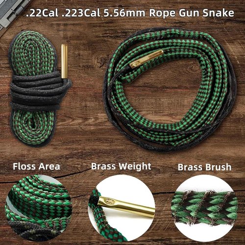 Bore Cleaner | Reusable Gun Snake Barrel Cleaning Rope for Rifles & Pistols - Select Your Caliber Sizes
