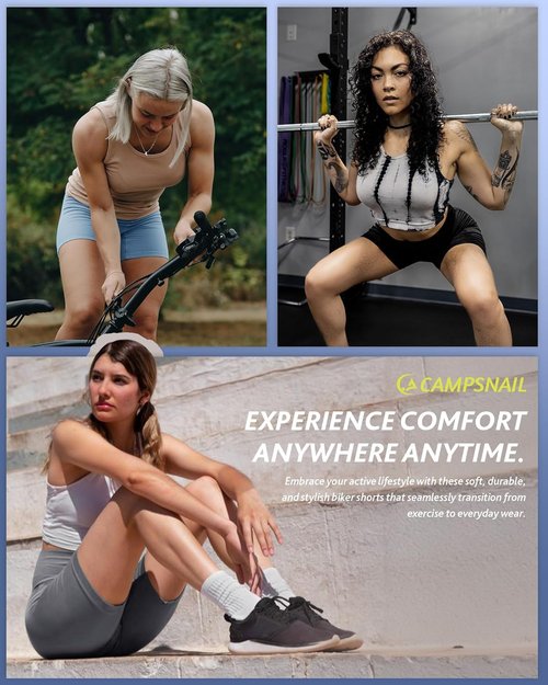 CAMPSNAIL Biker Shorts for Women - High Waist Tummy Control | Soft Athletic Yoga Workout - 5"/8" Sizes
