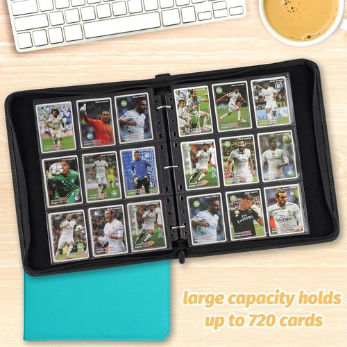 GERMUN 9 Pocket Card Binder - Premium Zip Trading Card Album for MTG, TCG & Sports Cards | Lake Blue, 720 Pockets