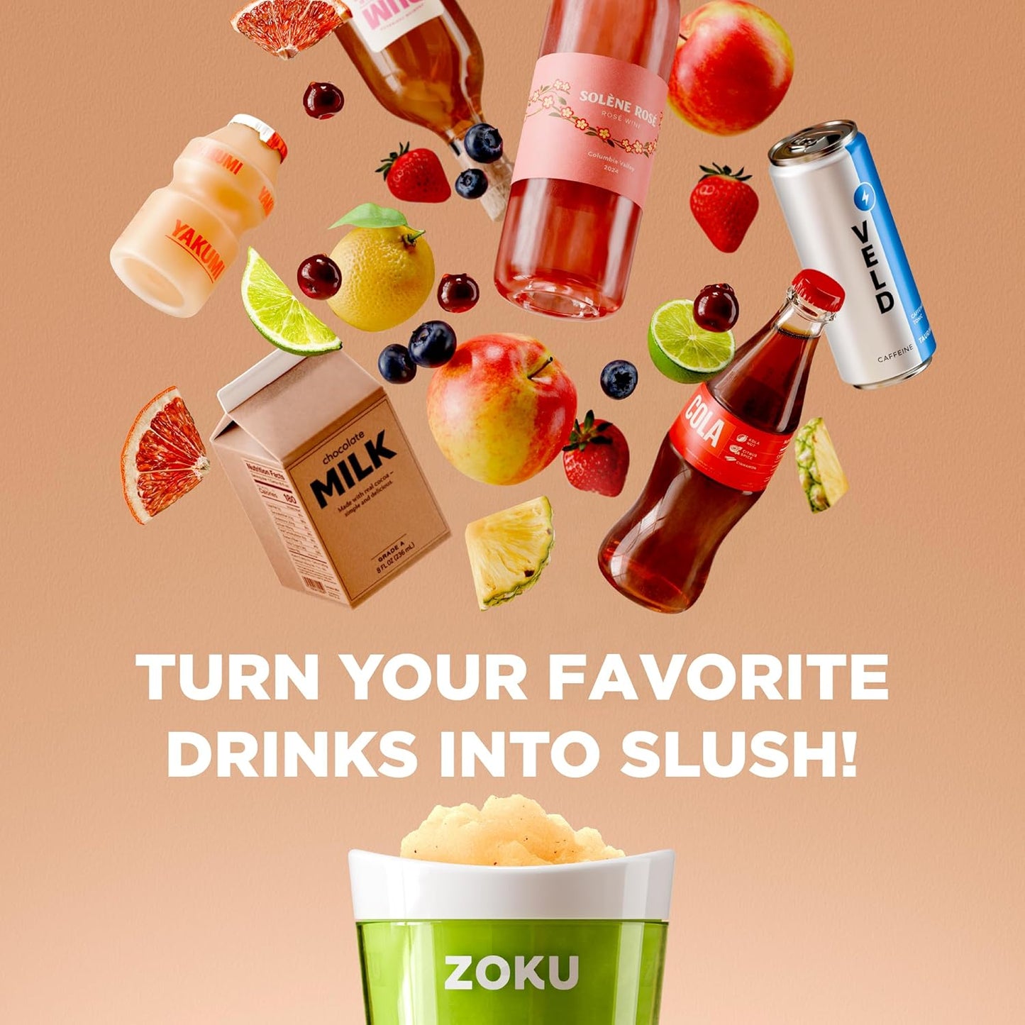 ZOKU Original Slush Maker - Compact Single-Serving Smoothie & Milkshake Maker | BPA-Free Green