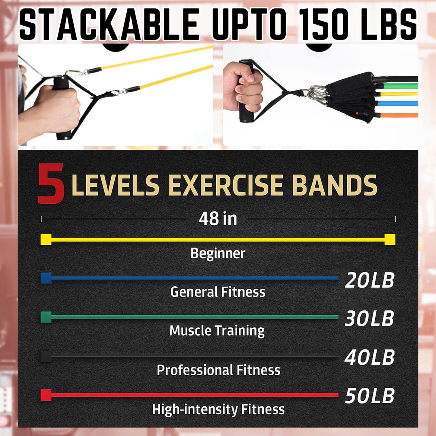 Pull Up Bands & Resistance Band Set – Ideal for Men & Women, Perfect Pull Up Assistance Bands, Strength Training, Workout, Body Stretching, Physical Therapy, Muscle Training