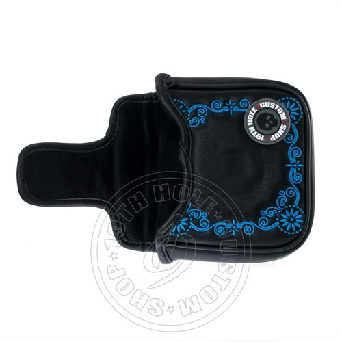 19th Hole Custom Shop Dia de Los Muertos Sugar Skull Golf High-MOI Mallet Putter Headcover, Black