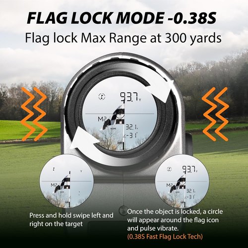 Gogogo Sport Vpro VRP Golf Rangefinder - 1500/2500 Yd Range, 7X Magnification, Rechargeable Accuracy