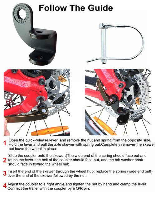 ODIER Steel Hitch for Burley Bike Trailer for Kids 12.2 MM Hitch Compatible with Burley Bee Honey Bee and Old Trailer Models Work with Disc Brake