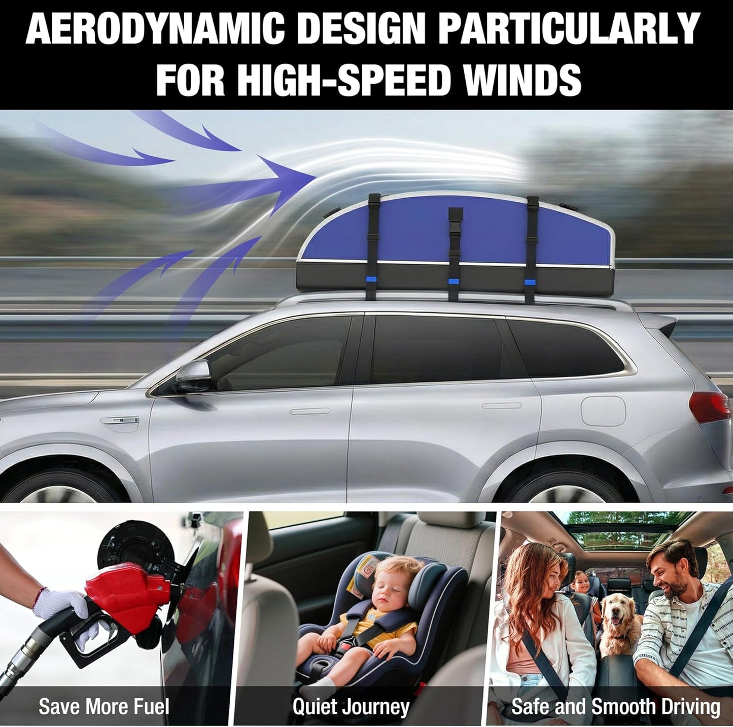 WORKPRO Rooftop Cargo Carrier - 21 Cubic Feet Waterproof Roof Bag for All Vehicles | Heavy Duty 840D PVC