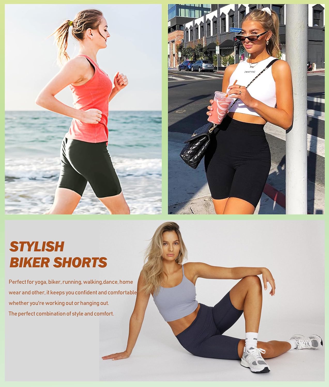 NEW YOUNG Biker Shorts for Women - High Waisted Yoga Shorts with Pockets | Tummy Control, 5"/8"