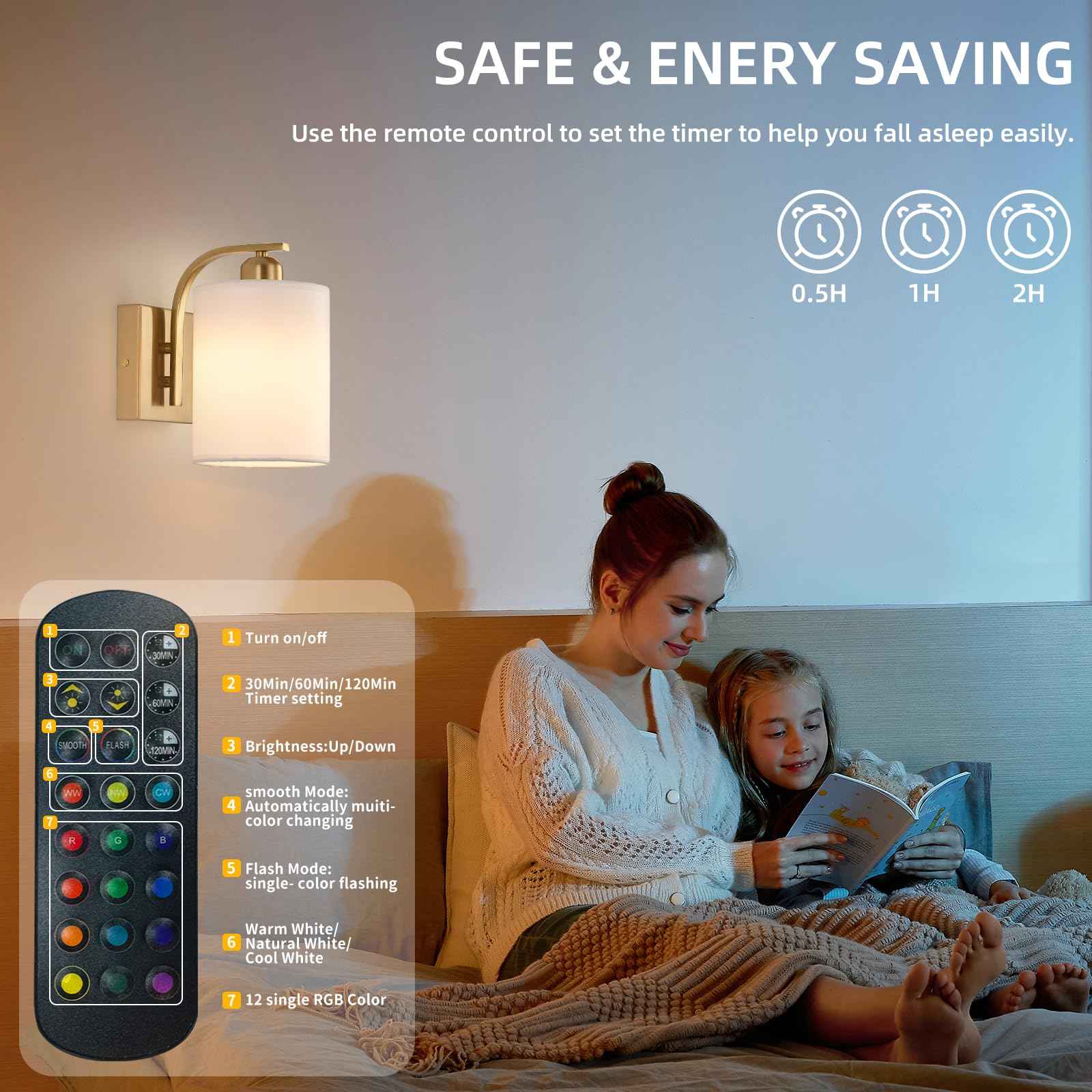 Battery Operated Wall Sconce Set of 2,Gold Rechargeable Wall Lights with Remote Control,15 Colours Wireless Wall Sconce with 3000mAh Dimmable Detachable Bulb for Bedroom, Living Room and Hallway