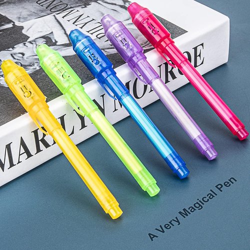 Invisible Spy Ink Pen Set - 5 Pack with UV Light | Fun Party Favors for Kids 8-12, Perfect for Stocking Stuffers