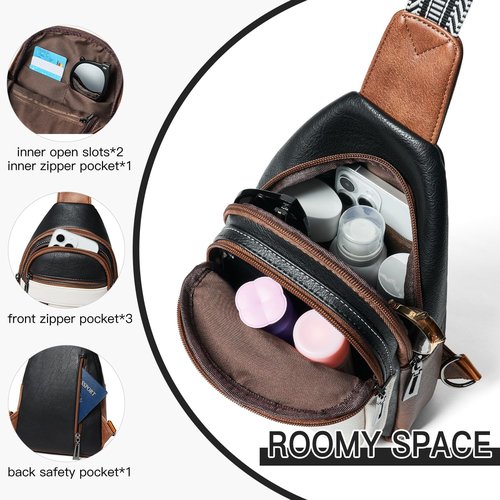 Leresas Sling Bag - 7L Vegan Leather Crossbody Backpack | Anti-Theft Travel Purse for Men & Women