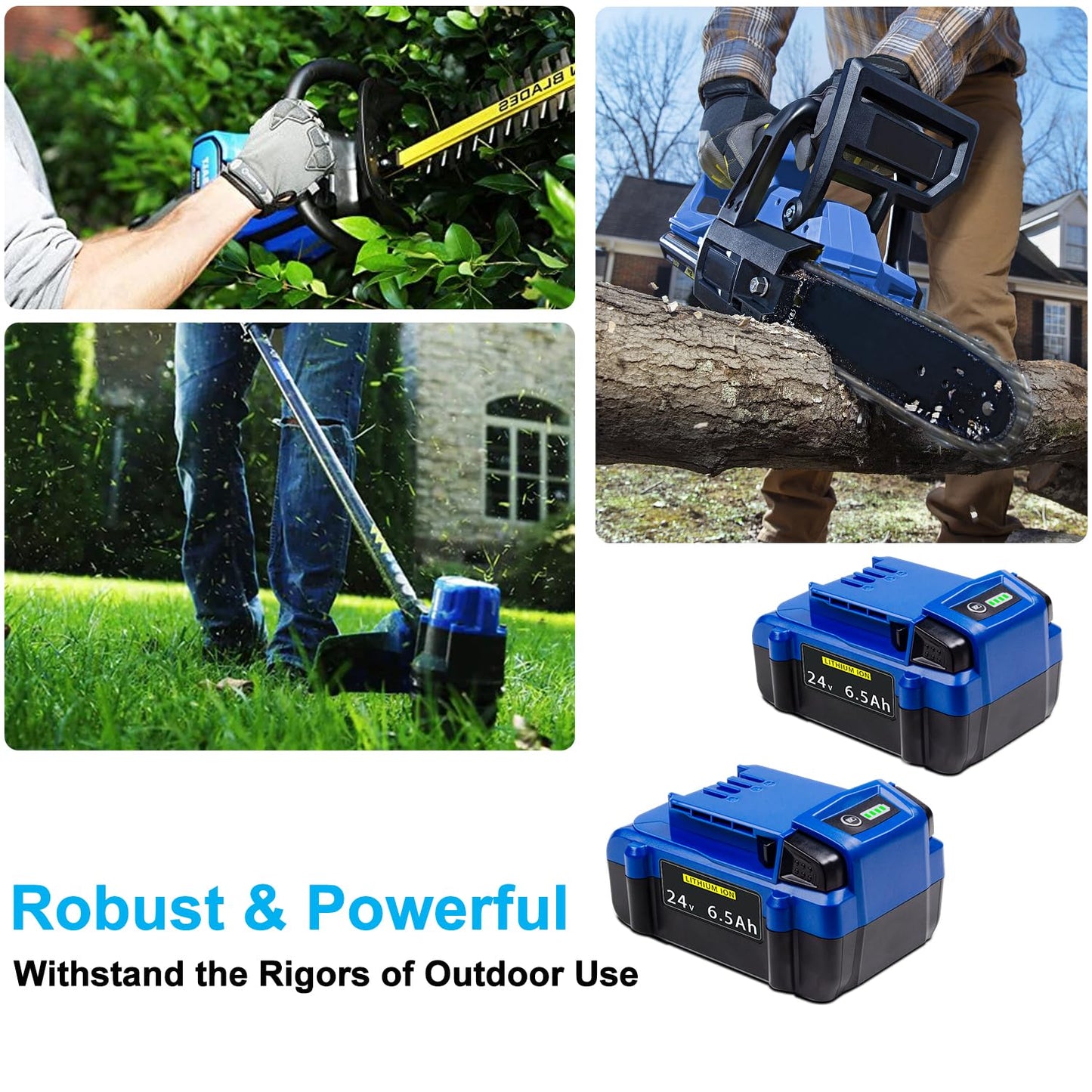 BOTKK 【Upgraded!】 6500mAh Replacement for Kobalt 24V Battery, Compatible with Kobalt 24 Volt Max Lithium Ion Battery KB624-03 KB524-03 KB424-03 KB224-03 KB124-03, 2 Packs