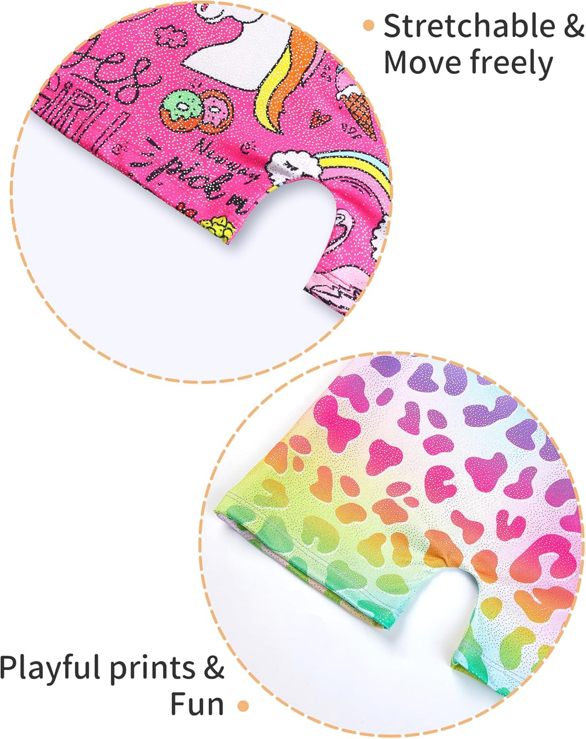 Skiennix Girls' Sparkly Gymnastics Leotard - 2 Pack Sleeveless Tumbling Unitards with Shorts