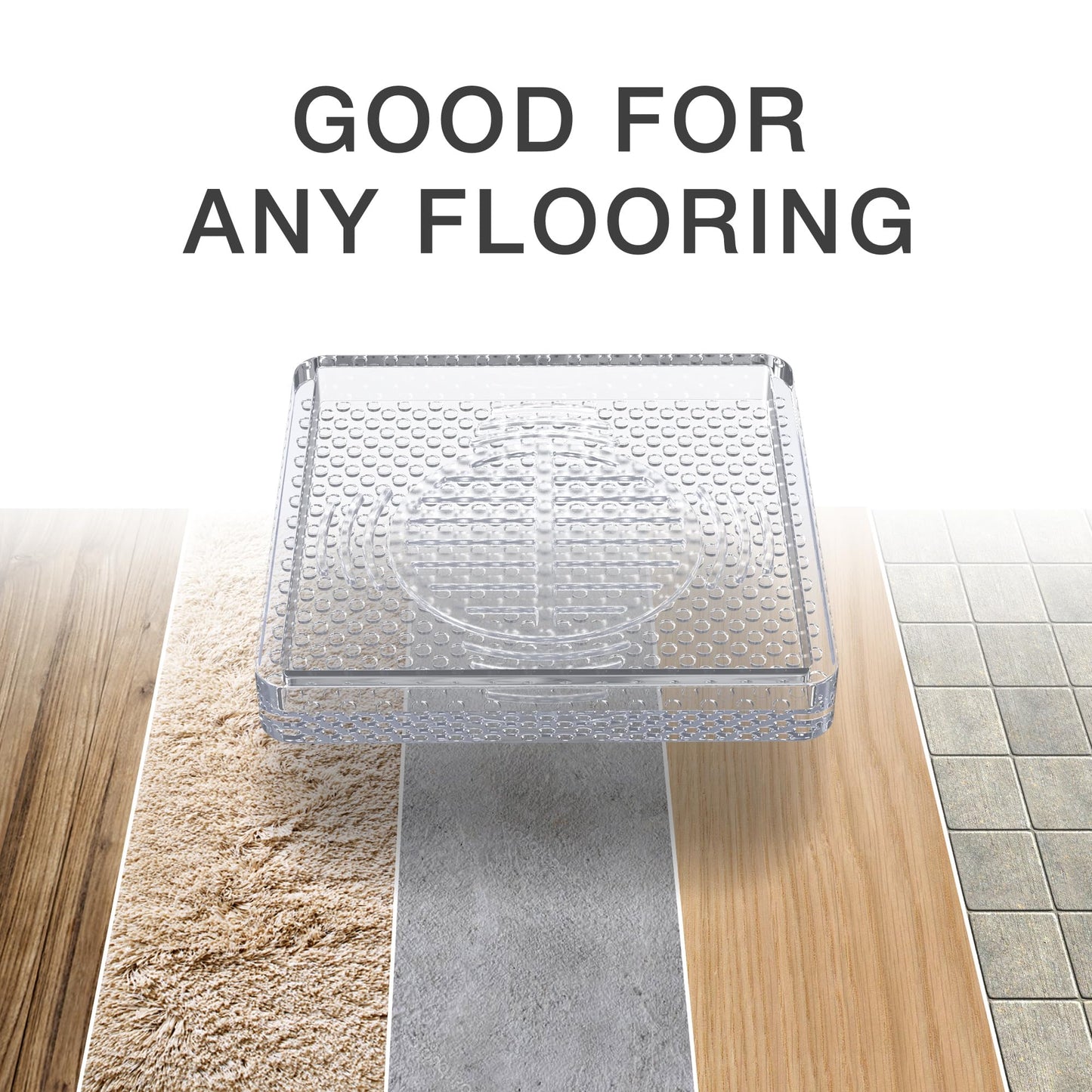 X-Protector Furniture Cups - 4 PCS 3" - Non Slip Furniture Pads for Hardwood Floors - Transparent Floor Protectors - Bed Stoppers to Prevent Sliding - Keep Furniture from Sliding on Floor! (Square)