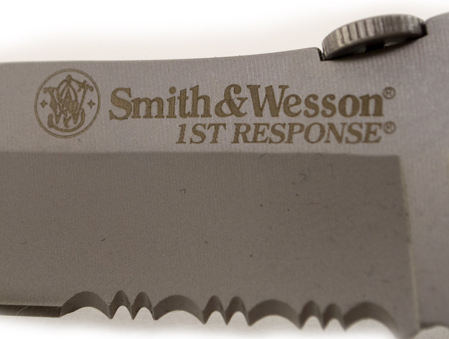 Smith & Wesson SWFRS 8in High Carbon S.S. Folding Knife with 3.3in Drop Point Serrated Blade and S.S. with G-10 Inlay Handle for Outdoor, Tactical, Survival and EDC